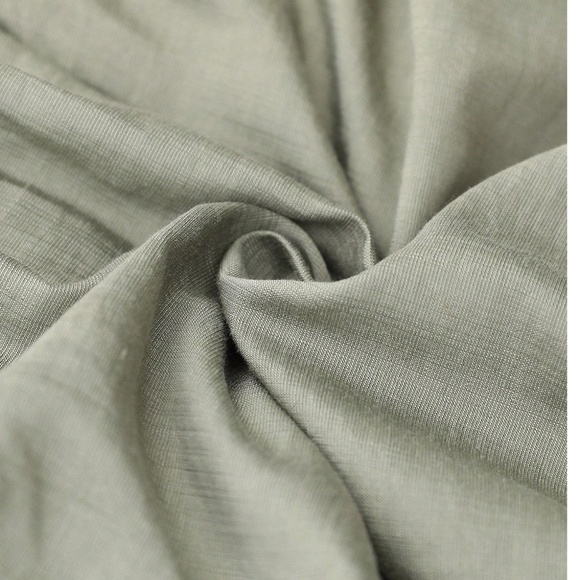 Boho Solid Deep V neck Butterfly Sleeve Ruffle Hem Maxi Dress - Picture 7 of 9